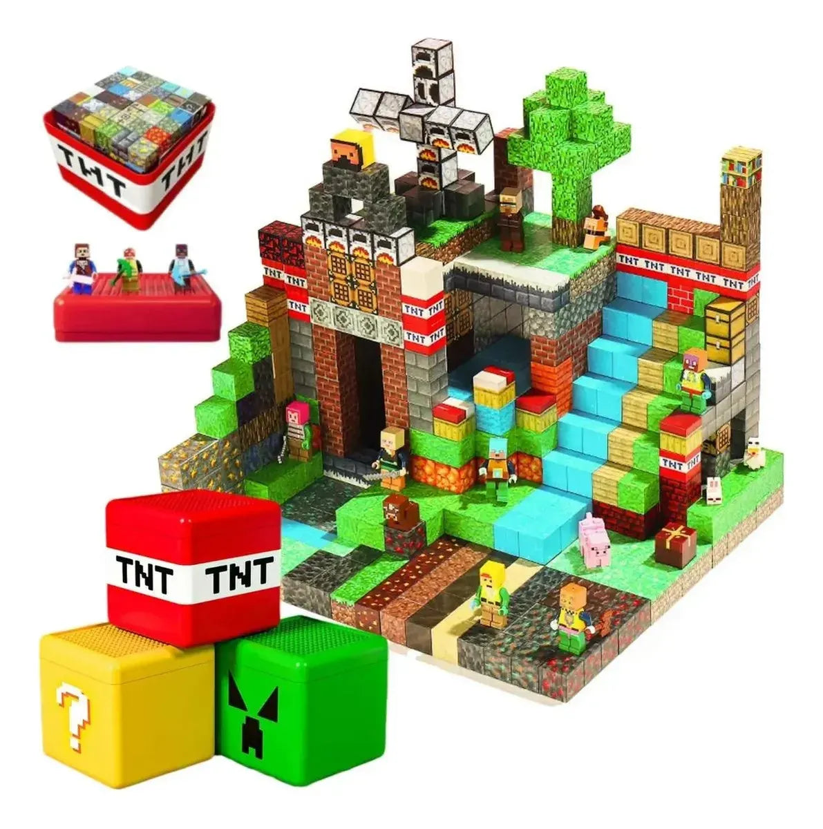 Bloques Magnéticos Minecraft 260 pcs – Creá Tu Propio Mundo