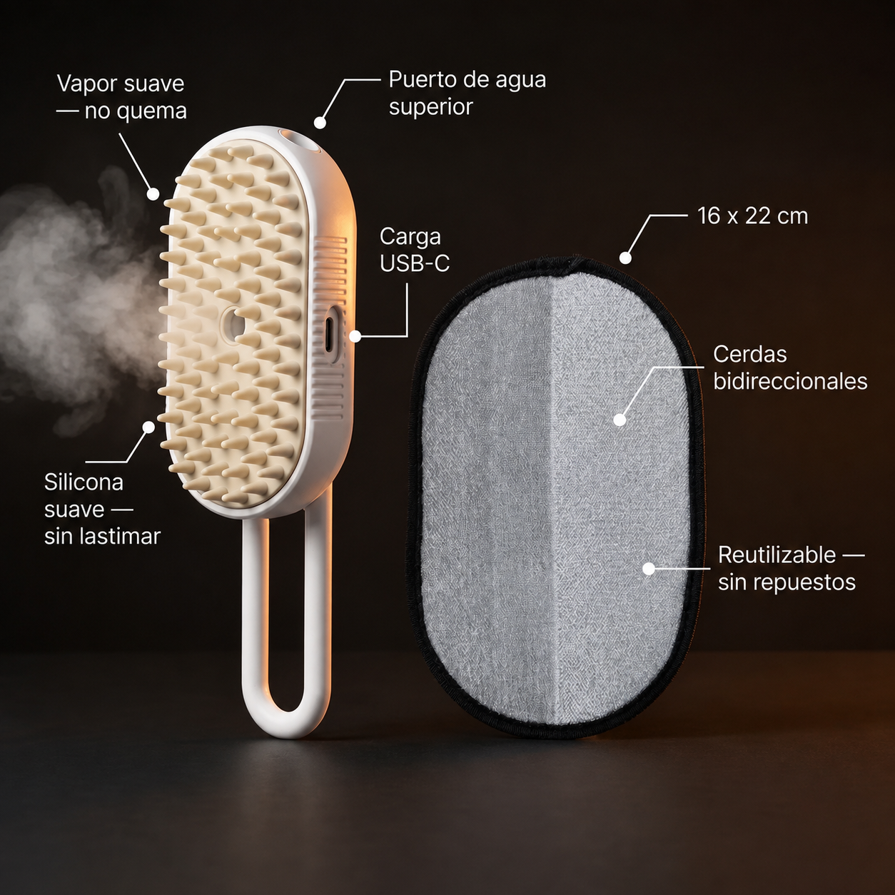 Peina a vapor quita pelos + Guante de regalo !